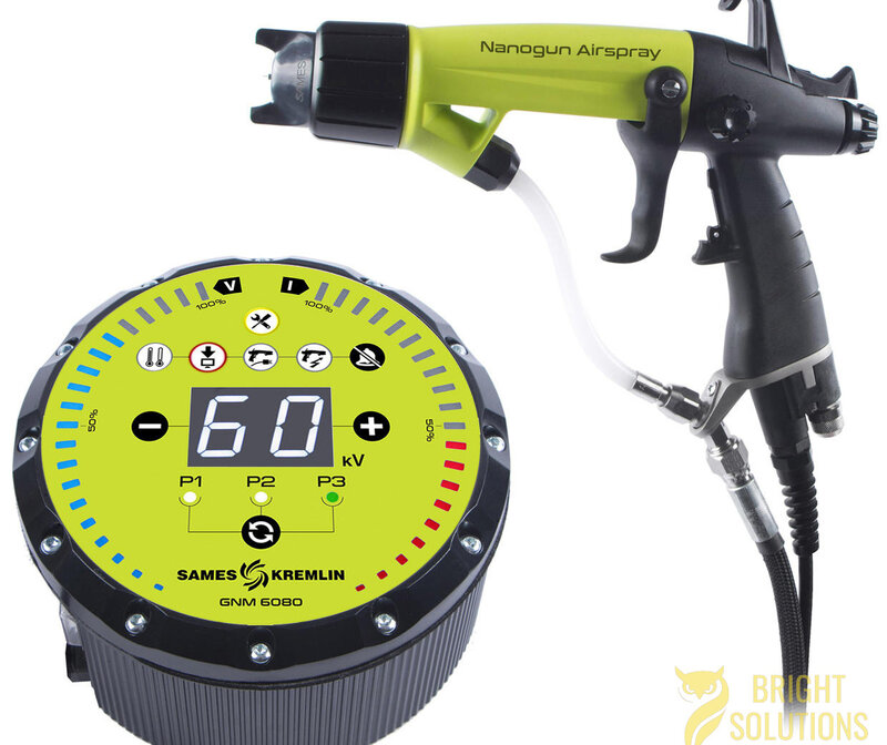 NANOGUN Airspray ELECTROSTATIC SPRAYGUN Ручной электростатический пистолет-распылитель низкого давления для нанесения органоразбавляемых материалов